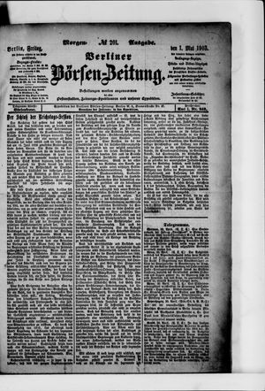 Berliner Börsen-Zeitung vom 01.05.1903
