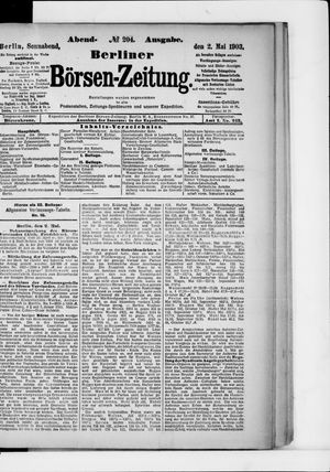 Berliner Börsen-Zeitung on May 2, 1903