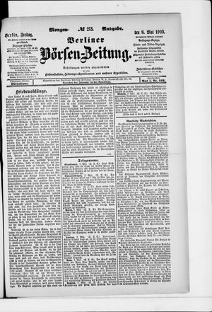 Berliner Börsen-Zeitung vom 08.05.1903