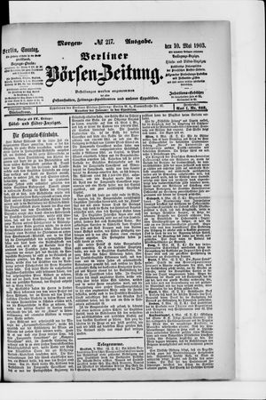 Berliner Börsen-Zeitung on May 10, 1903