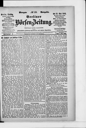Berliner Börsen-Zeitung on May 12, 1903