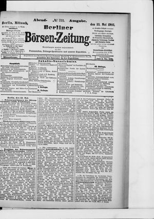 Berliner Börsen-Zeitung on May 13, 1903