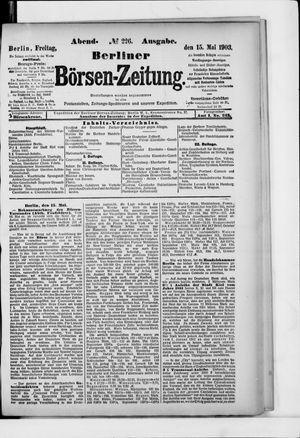 Berliner Börsen-Zeitung on May 15, 1903