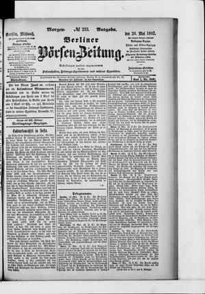 Berliner Börsen-Zeitung on May 20, 1903