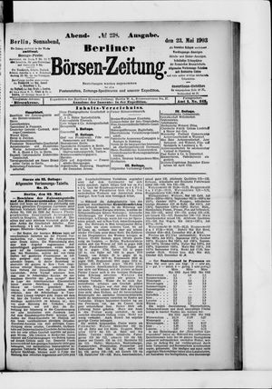 Berliner Börsen-Zeitung vom 23.05.1903
