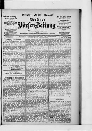 Berliner Börsen-Zeitung on May 24, 1903