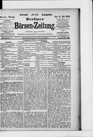 Berliner Börsen-Zeitung on May 25, 1903