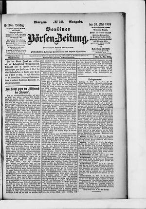 Berliner Börsen-Zeitung vom 26.05.1903