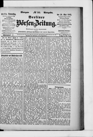 Berliner Börsen-Zeitung on May 28, 1903