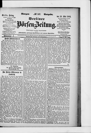 Berliner Börsen-Zeitung vom 29.05.1903