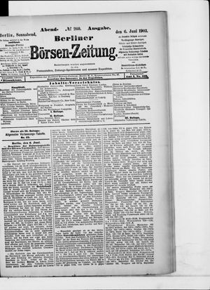 Berliner Börsen-Zeitung vom 06.06.1903