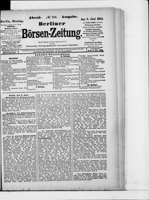 Berliner Börsen-Zeitung on Jun 9, 1903