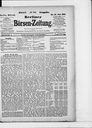 Berliner Börsen-Zeitung vom 10.06.1903