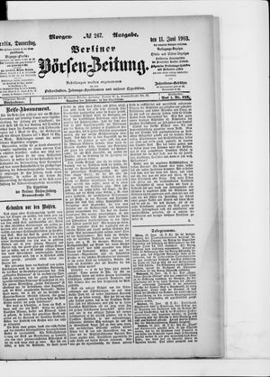 Berliner Börsen-Zeitung vom 11.06.1903