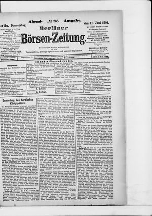 Berliner Börsen-Zeitung on Jun 11, 1903