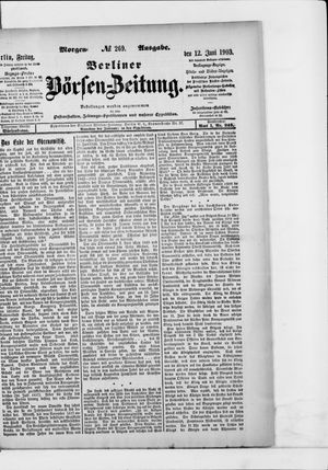 Berliner Börsen-Zeitung on Jun 12, 1903