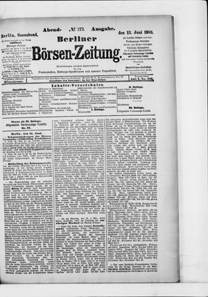 Berliner Börsen-Zeitung on Jun 13, 1903