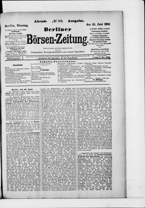 Berliner Börsen-Zeitung vom 16.06.1903