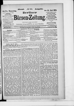 Berliner Börsen-Zeitung on Jun 18, 1903