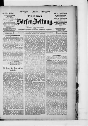 Berliner Börsen-Zeitung on Jun 19, 1903