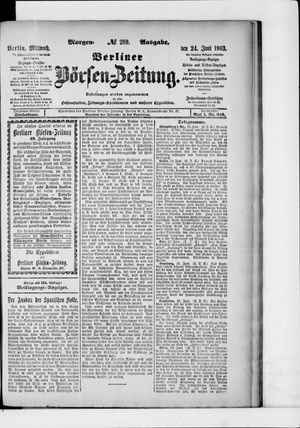 Berliner Börsen-Zeitung vom 24.06.1903