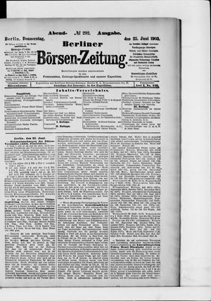 Berliner Börsen-Zeitung on Jun 25, 1903
