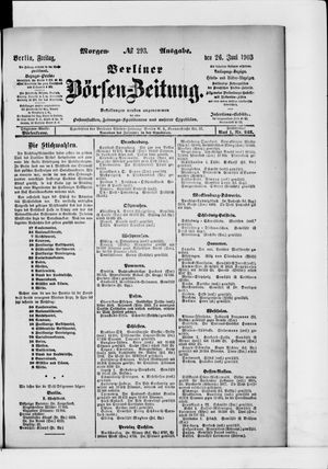 Berliner Börsen-Zeitung vom 26.06.1903