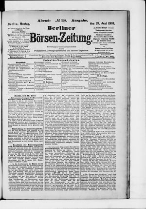 Berliner Börsen-Zeitung on Jun 29, 1903