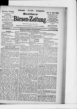 Berliner Börsen-Zeitung on Jul 3, 1903
