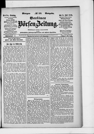 Berliner Börsen-Zeitung on Jul 5, 1903
