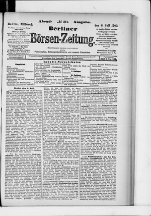 Berliner Börsen-Zeitung vom 08.07.1903