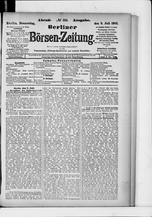 Berliner Börsen-Zeitung on Jul 9, 1903