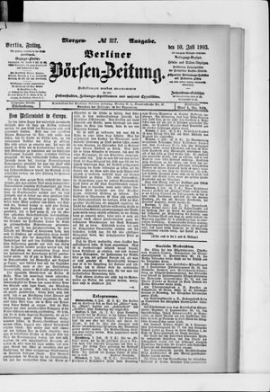 Berliner Börsen-Zeitung on Jul 10, 1903