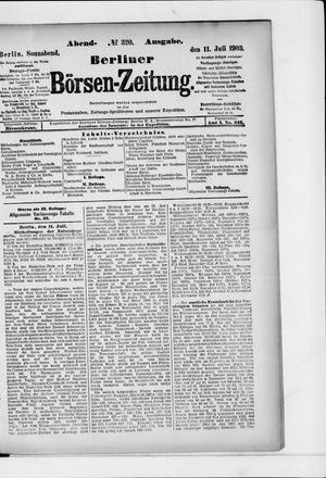 Berliner Börsen-Zeitung vom 11.07.1903