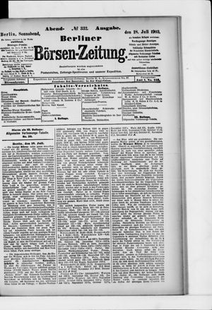 Berliner Börsen-Zeitung vom 18.07.1903