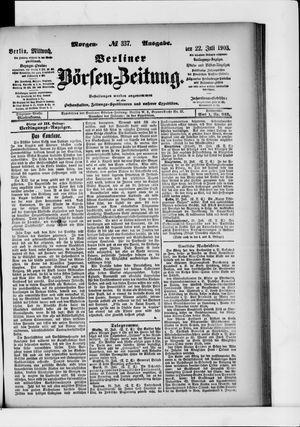 Berliner Börsen-Zeitung on Jul 22, 1903