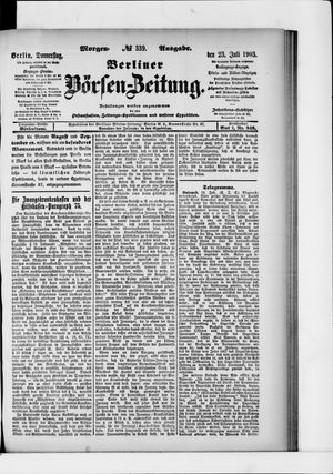 Berliner Börsen-Zeitung vom 23.07.1903