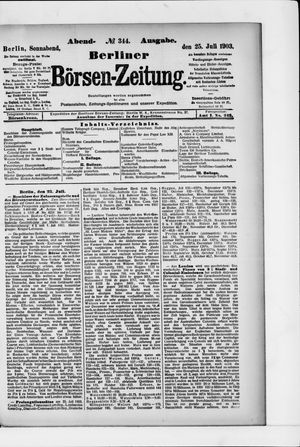 Berliner Börsen-Zeitung on Jul 25, 1903