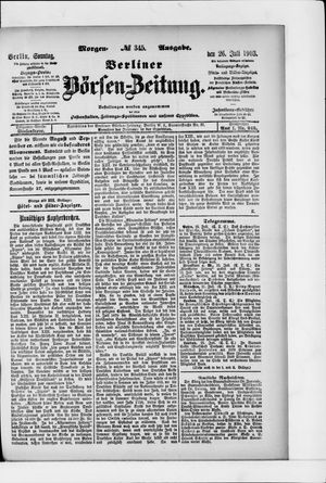 Berliner Börsen-Zeitung vom 26.07.1903