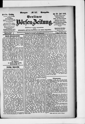 Berliner Börsen-Zeitung vom 28.07.1903