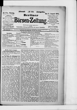 Berliner Börsen-Zeitung vom 03.08.1903
