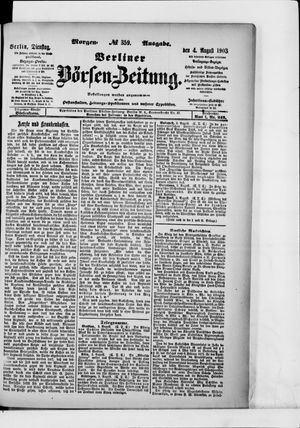 Berliner Börsen-Zeitung on Aug 4, 1903