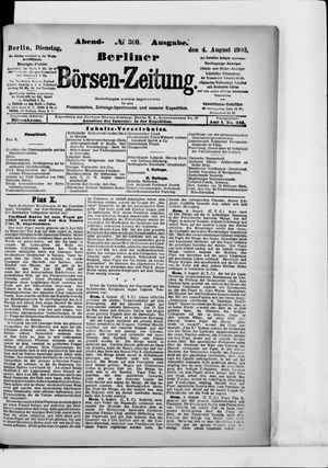Berliner Börsen-Zeitung on Aug 4, 1903