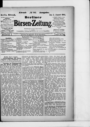 Berliner Börsen-Zeitung vom 05.08.1903