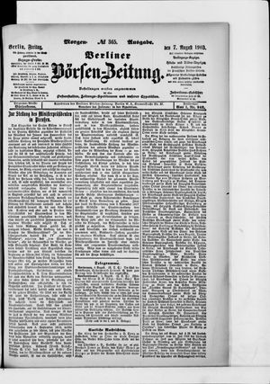 Berliner Börsen-Zeitung vom 07.08.1903