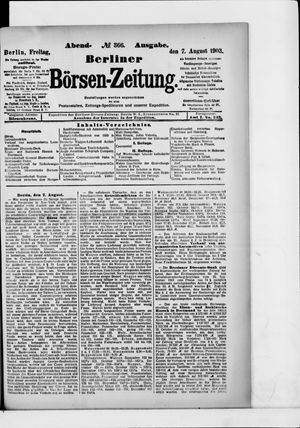Berliner Börsen-Zeitung vom 07.08.1903