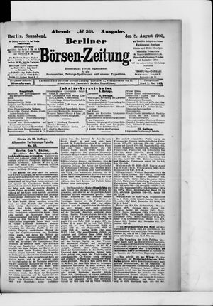 Berliner Börsen-Zeitung vom 08.08.1903