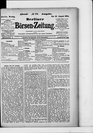 Berliner Börsen-Zeitung vom 10.08.1903