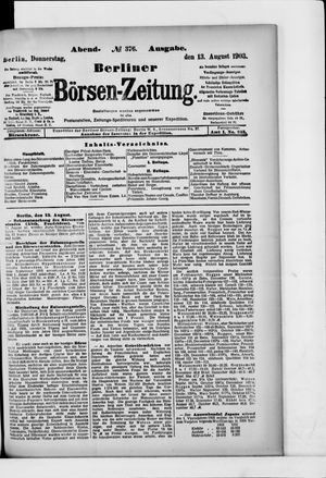 Berliner Börsen-Zeitung vom 13.08.1903