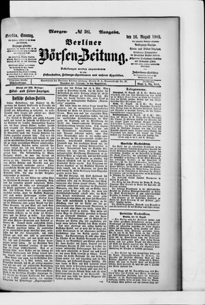 Berliner Börsen-Zeitung vom 16.08.1903